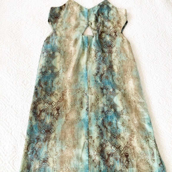 Catherine Gee Turquosie Snake Print Silk Dress - Picture 7 of 7